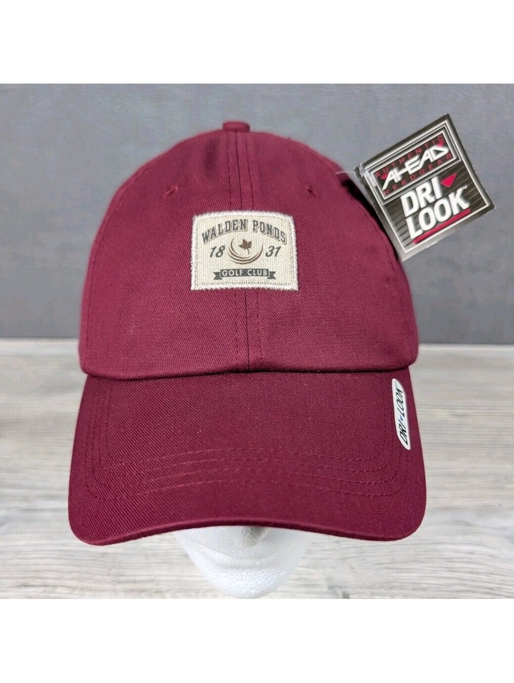 Ahead Mens One Size Burgundy Walden Ponds Golf Club Dri Look Adjustable Golf Hat